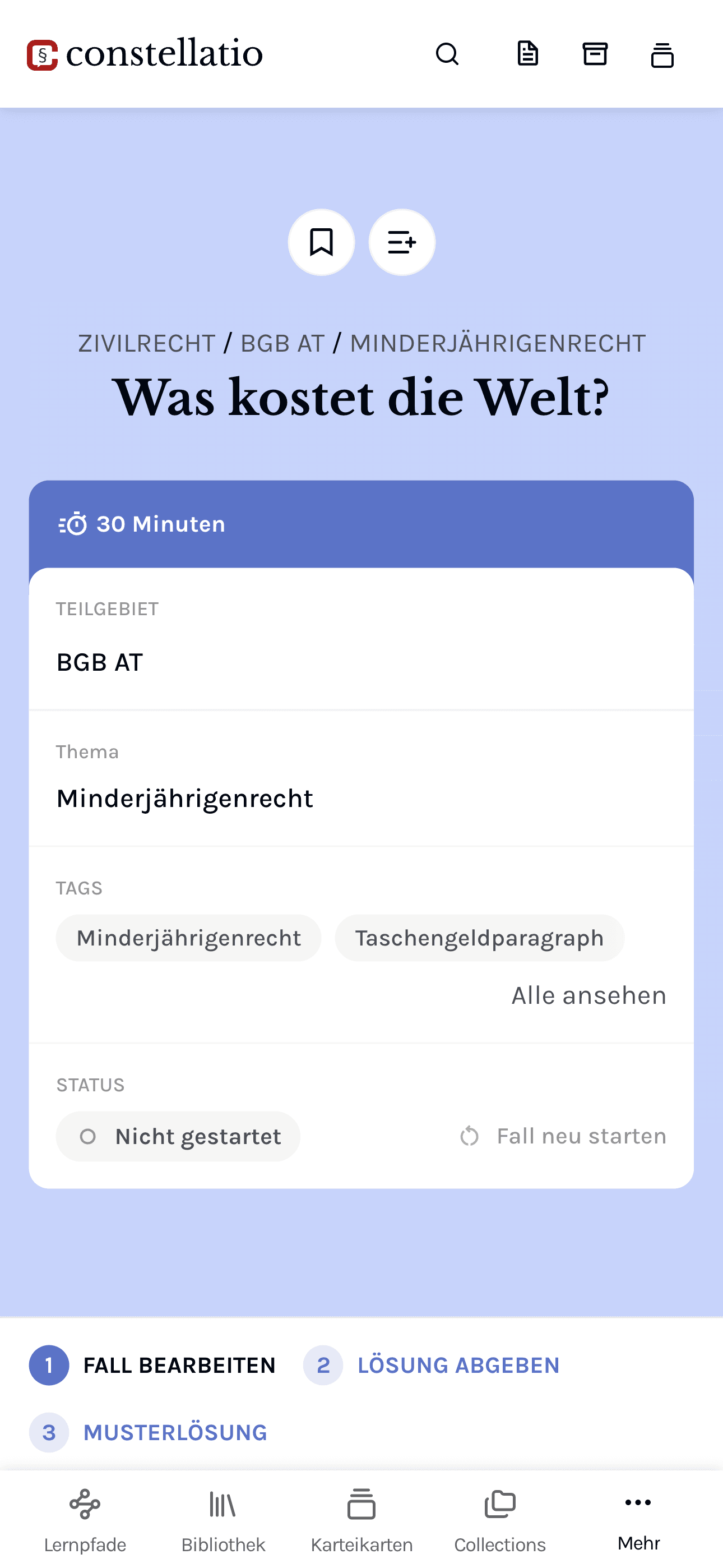 Constellatio Fall auf dem Smartphone