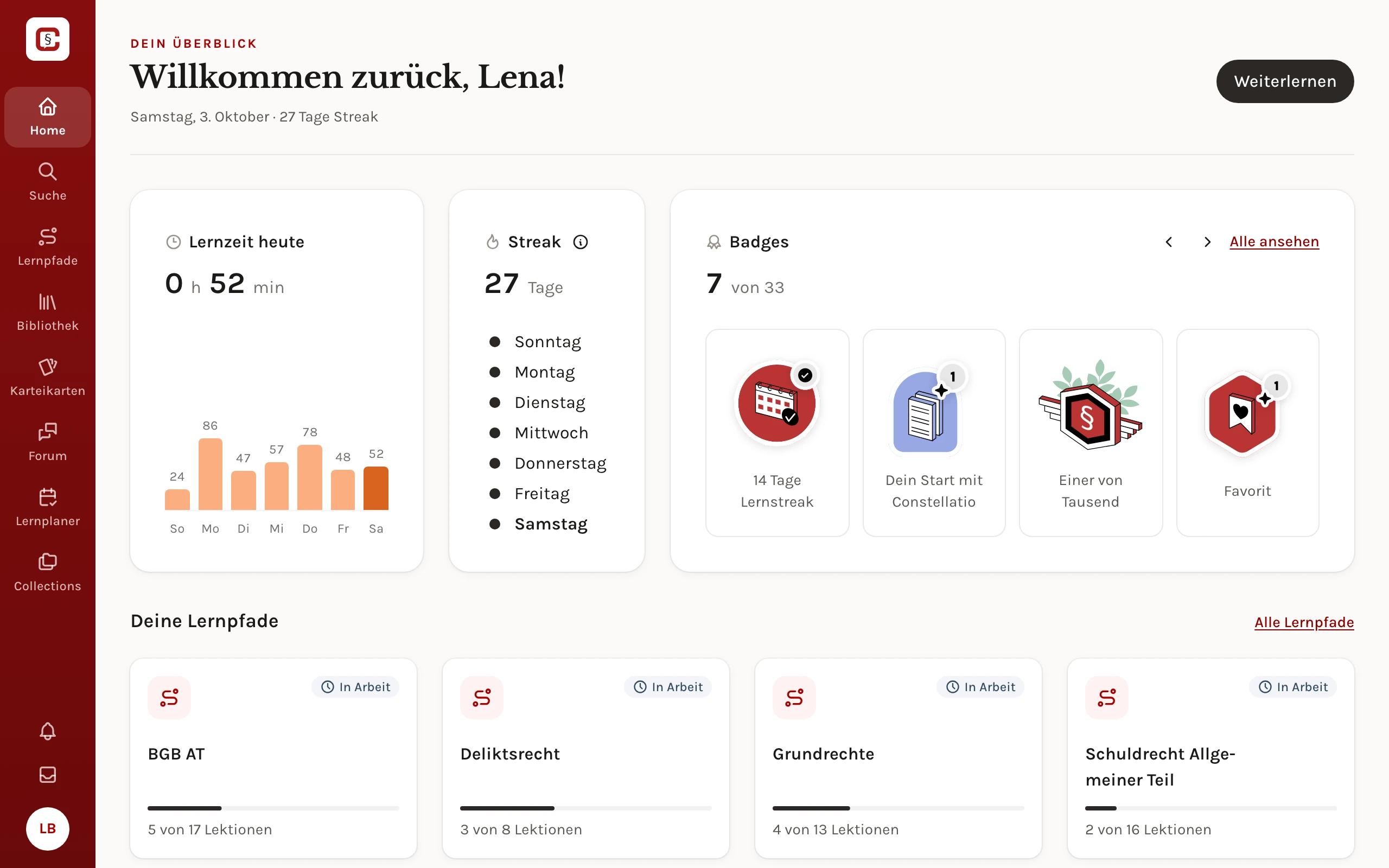 Der Überblick in der neu gestalteten App