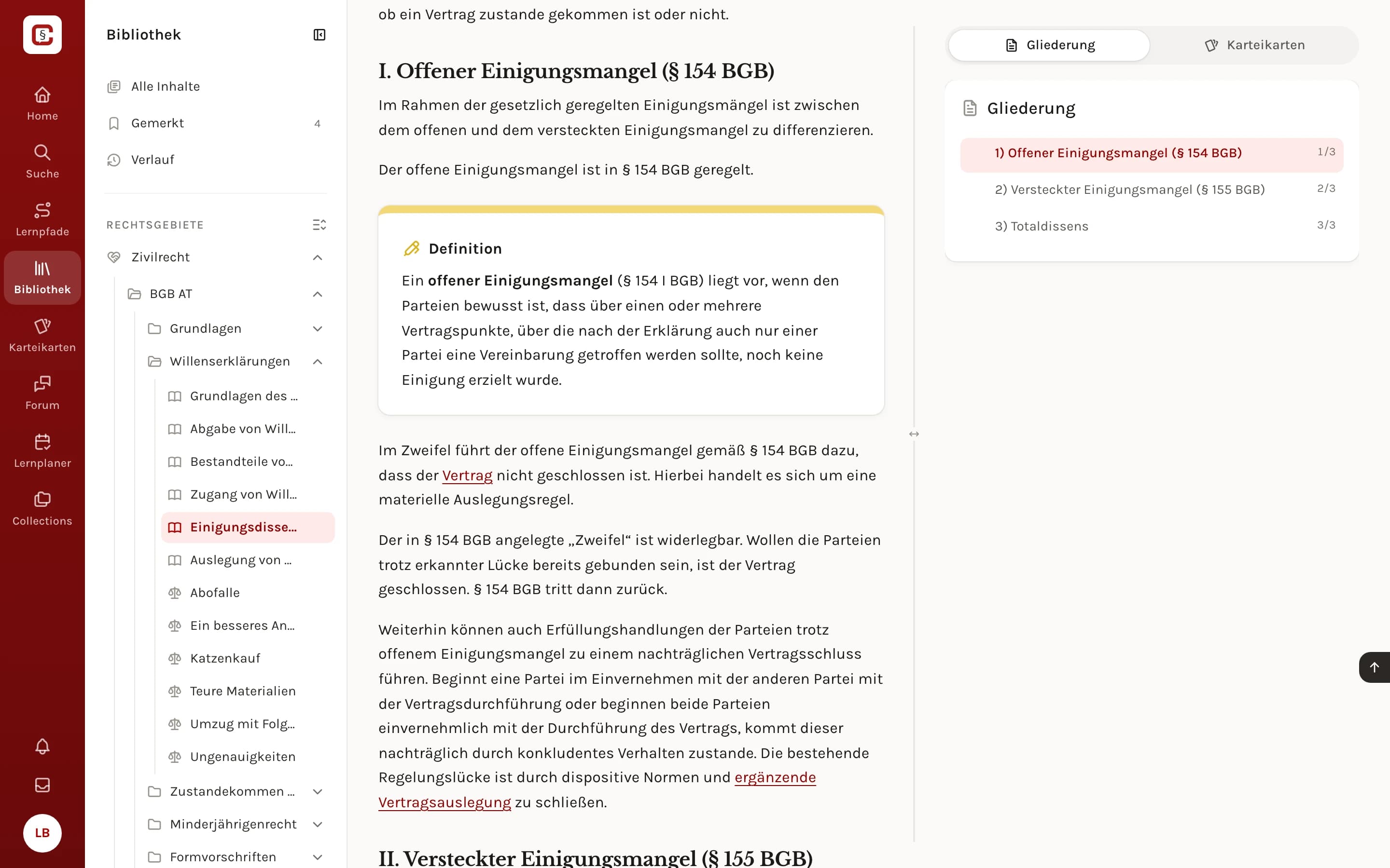 Ein Lexikon-Artikel mit einem Definitionskasten